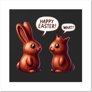 Funny Chocolate Bunnies Easter Posters and Art